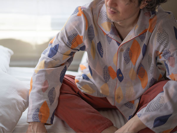 今治タオルブランド認定 3重ガーゼ メンズパジャマ 長袖 前開き 日本製