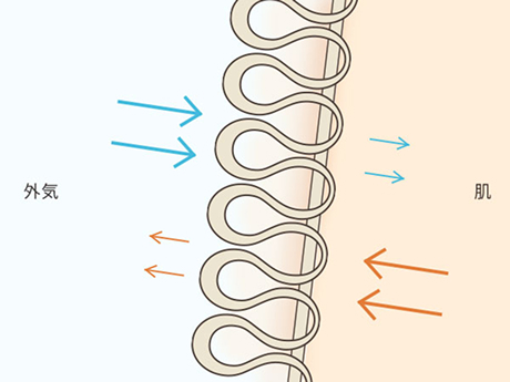 軽い、やわらかい、あたたかい、蒸れないを叶える特別な中空糸