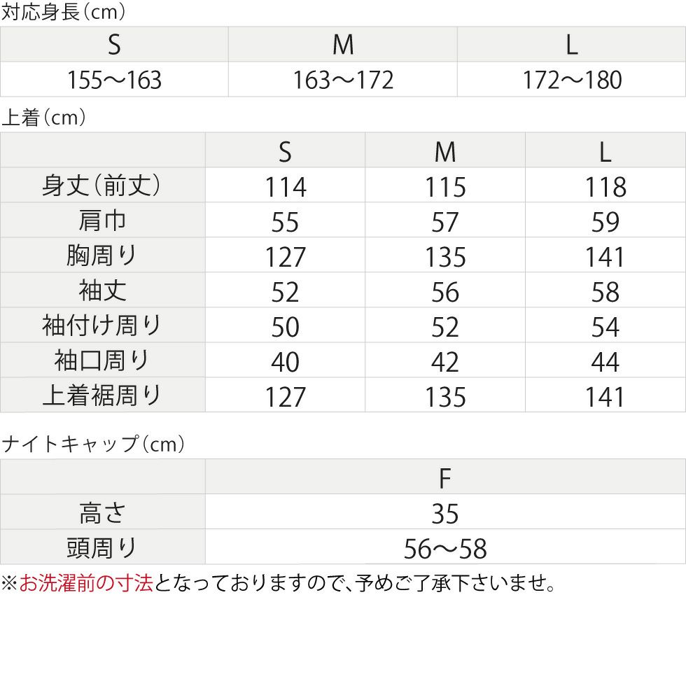 サイズ表