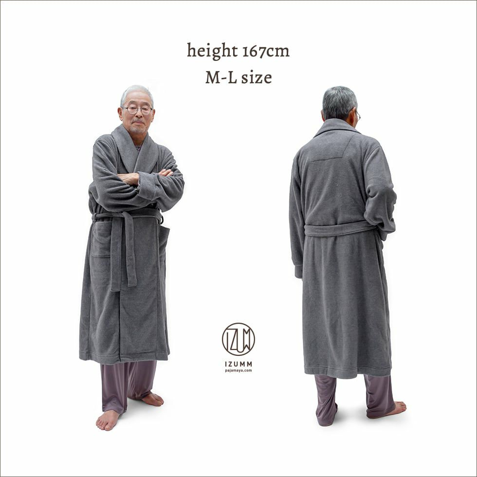 男性モデル身長：167㎝　ディープグレー　M-Lサイズ着用