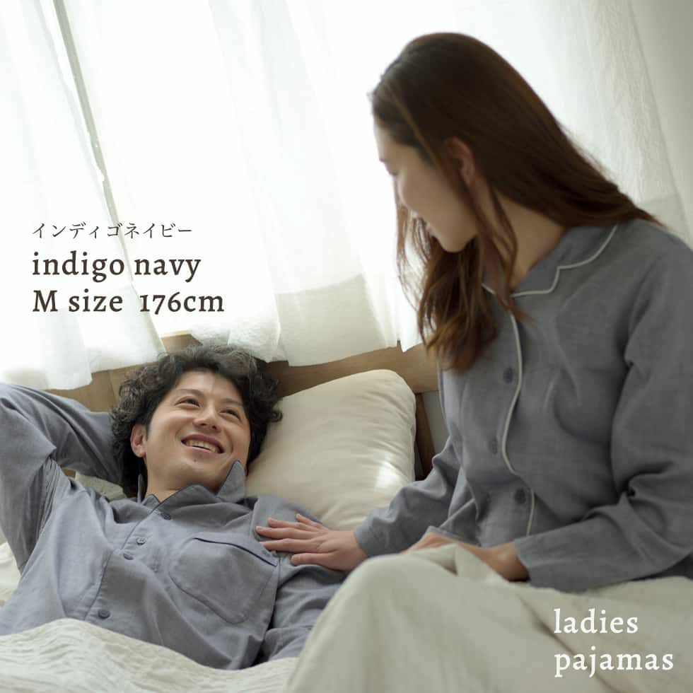 モデル身長：176cm Mサイズ インディゴネイビー