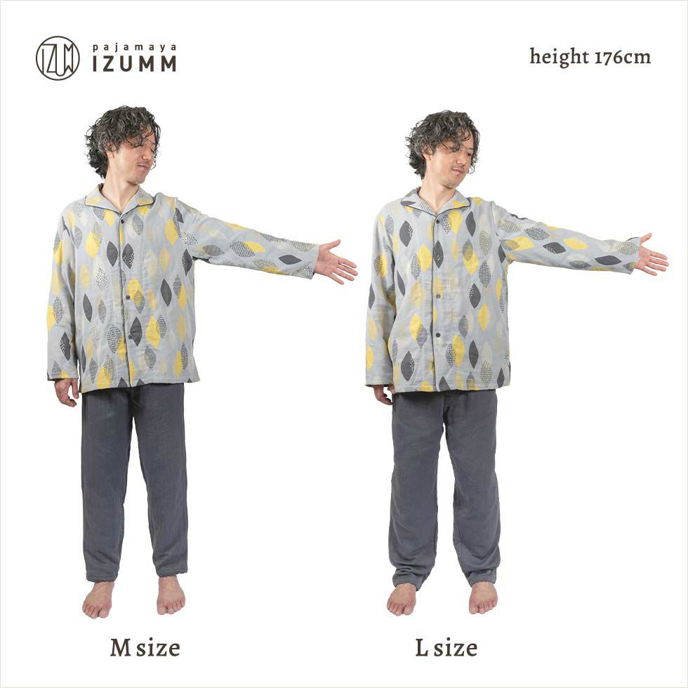 男性モデル身長：176cm Mサイズ・ Lサイズ比較