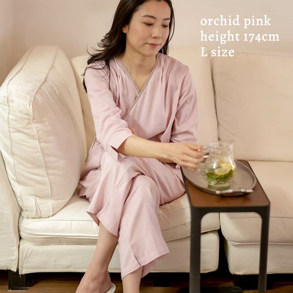 女性モデル身長:174cm Lサイズ着用　オーキッドピンク