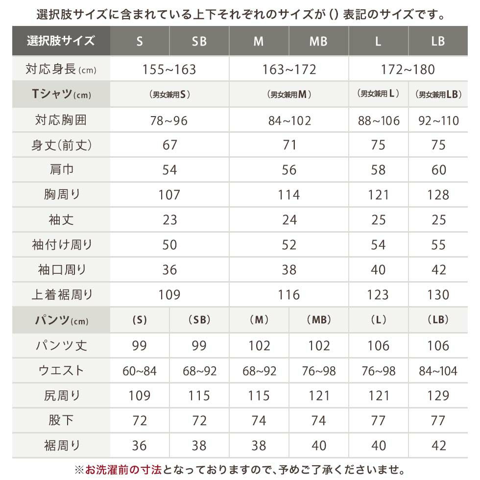 サイズ表
