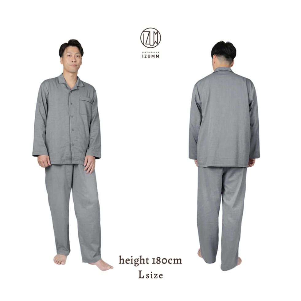 男性モデル身長：180cm Lサイズ インディゴネイビー着用