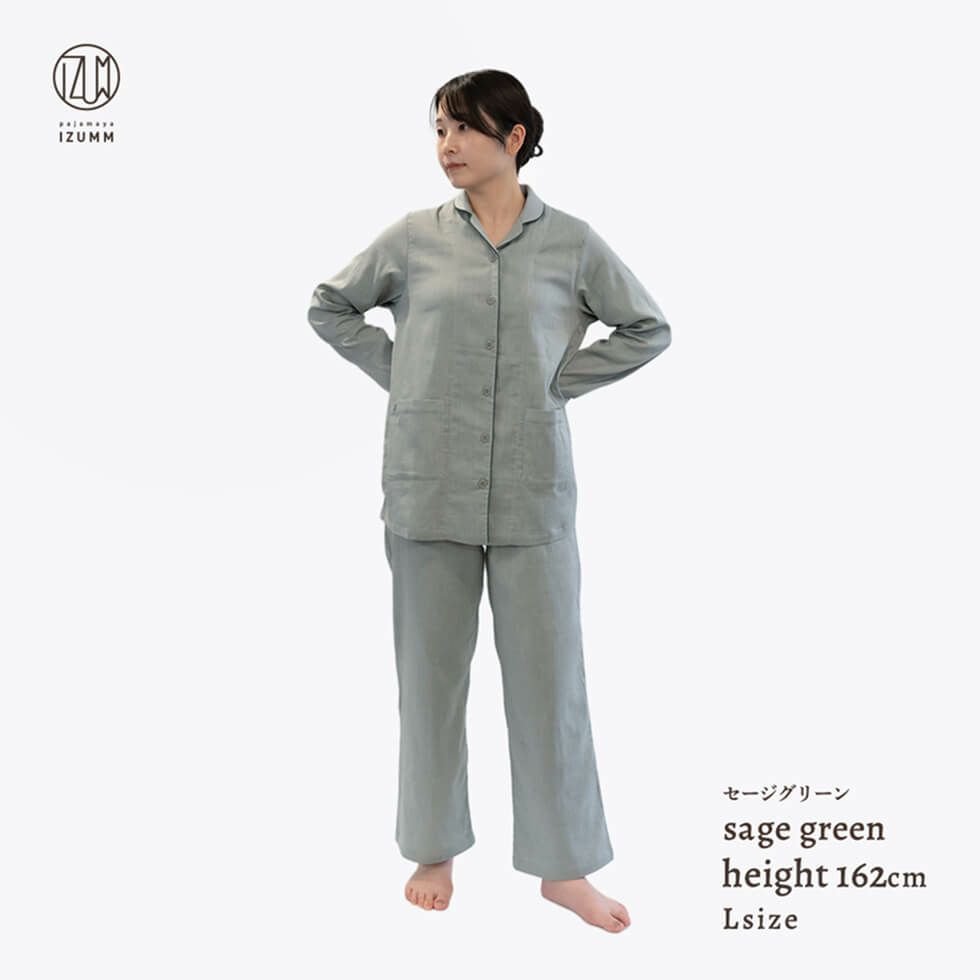 女性モデル身長：162cm Lサイズ セージグリーン着用